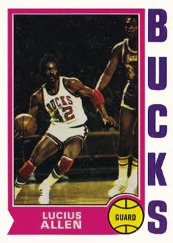 1974-75 Topps Lucius Allen #19 card image