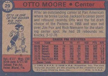 1974-75 Topps Otto Moore #29 card back image