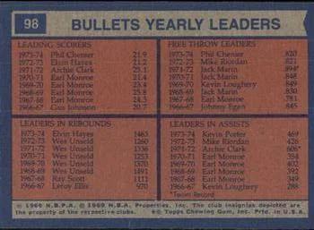 1974-75 Topps Phil Chenier #98 card back image