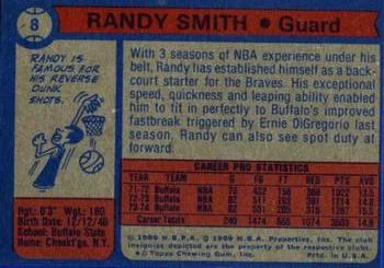 1974-75 Topps Randy Smith #8 card back image