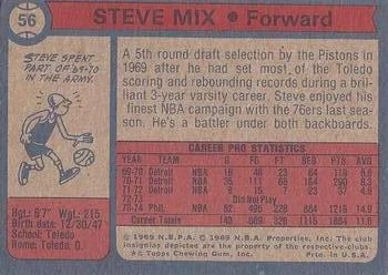 1974-75 Topps Steve Mix #56 card back image