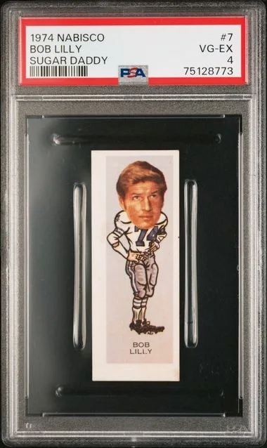 1974 Nabisco Sugar Daddy Bob Lilly #7 card image