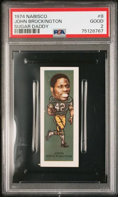 1974 Nabisco Sugar Daddy John Brockington #8 card image