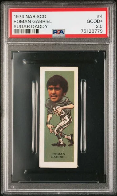 1974 Nabisco Sugar Daddy Roman Gabriel #4 card image