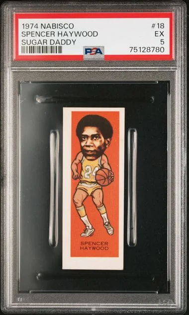 1974 Nabisco Sugar Daddy Spencer Haywood #18 card image