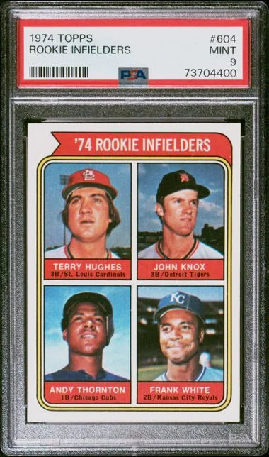 1974 Topps A.Hughes/J.Knox/A.Thornton/F.White Infielders #604 card image