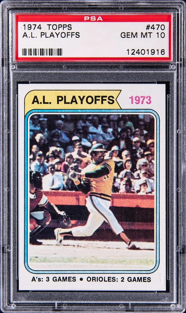 1974 Topps A.L. Playoffs (Reggie Jackson) #470 card image