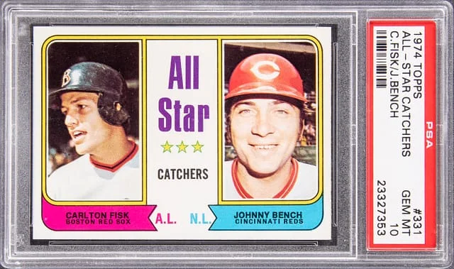 1974 Topps Carlton Fisk/Johnny Bench #331 card image