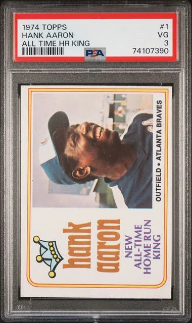 1974 Topps Hank Aaron All Time Hr King #1 card image