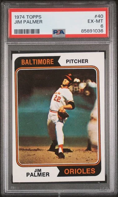 1974 Topps Jim Palmer #40 card image