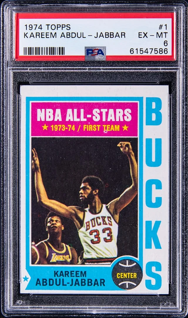 1974 Topps Kareem Abdul-Jabbar #1 card image