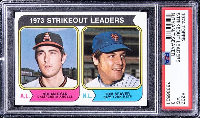 1974 Topps Nolan Ryan/Tom Seaver Strikeout Leaders #207 card image