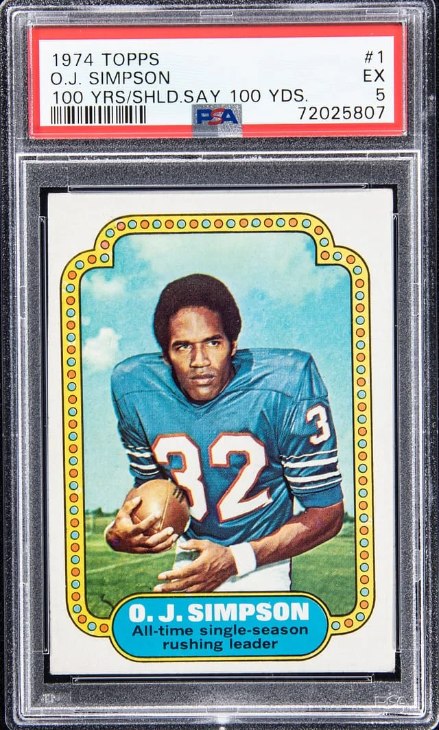 1974 Topps OJ Simpson Record Breaker #1 card image