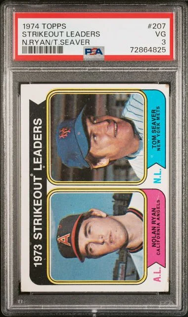 1974 Topps Tom Seaver/Nolan Ryan Strikeout Leaders #207 card image