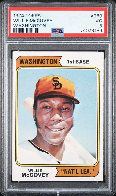 1974 Topps Willie McCovey Washington #250 card image