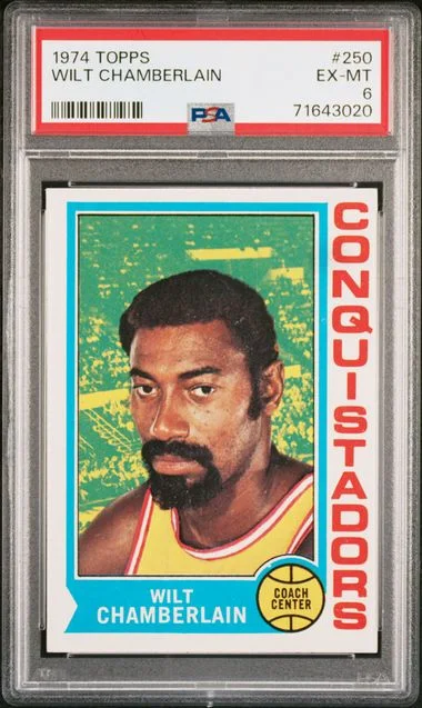 1974 Topps Wilt Chamberlain #250 card image