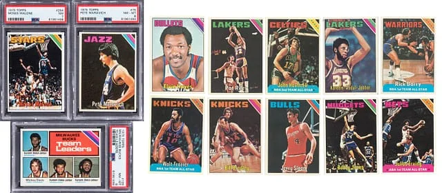 1975-76 Topps Basketball Complete Set (330) Plus Eight Blank-Front Team Checklists and Wax Pack Wrapper – Featuring Three #no-number card image