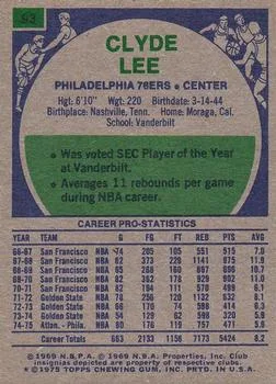 1975-76 Topps Clyde Lee #93 card back image