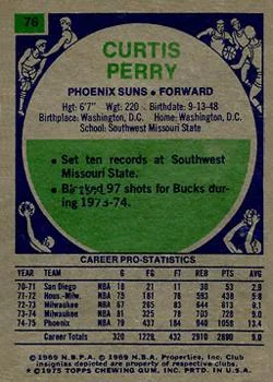 1975-76 Topps Curtis Perry #76 card back image