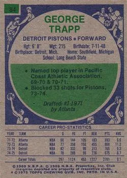 1975-76 Topps George Trapp #84 card back image