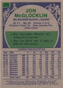 1975-76 Topps Jon McGlocklin #35 card back image