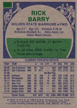 1975-76 Topps Rick Barry #100 card back image