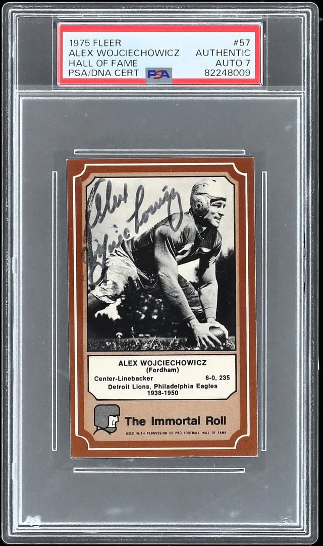 1975 Fleer Alex Wojciechowicz Hall of Fame #57 card image
