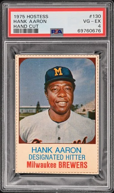 1975 Hostess Hand Cut Hank Aaron #130 card image