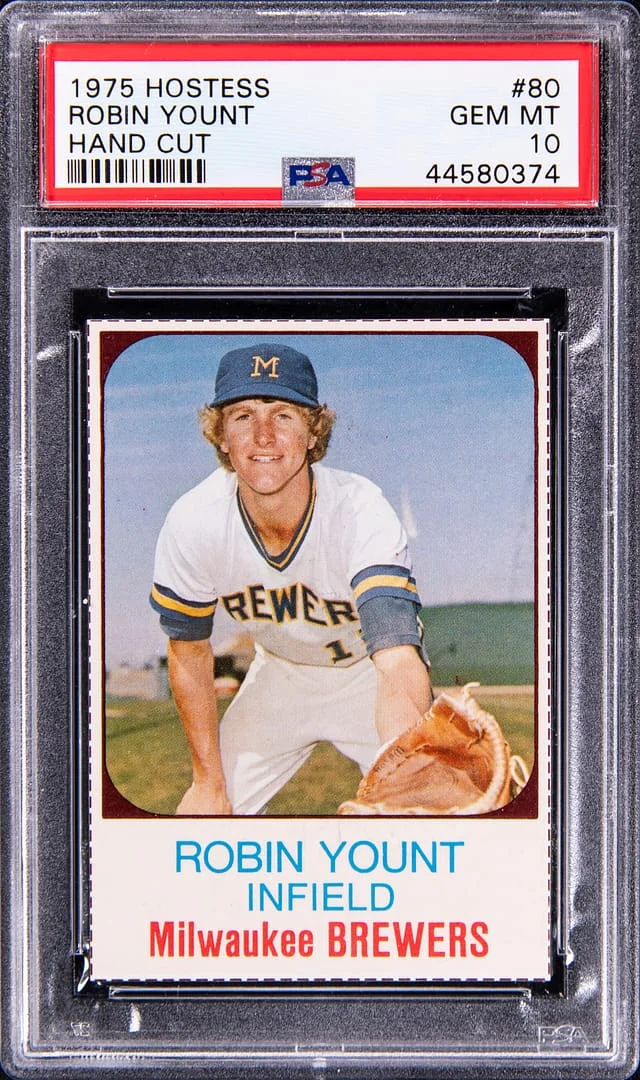 1975 Hostess Hand Cut Robin Yount #80 card image