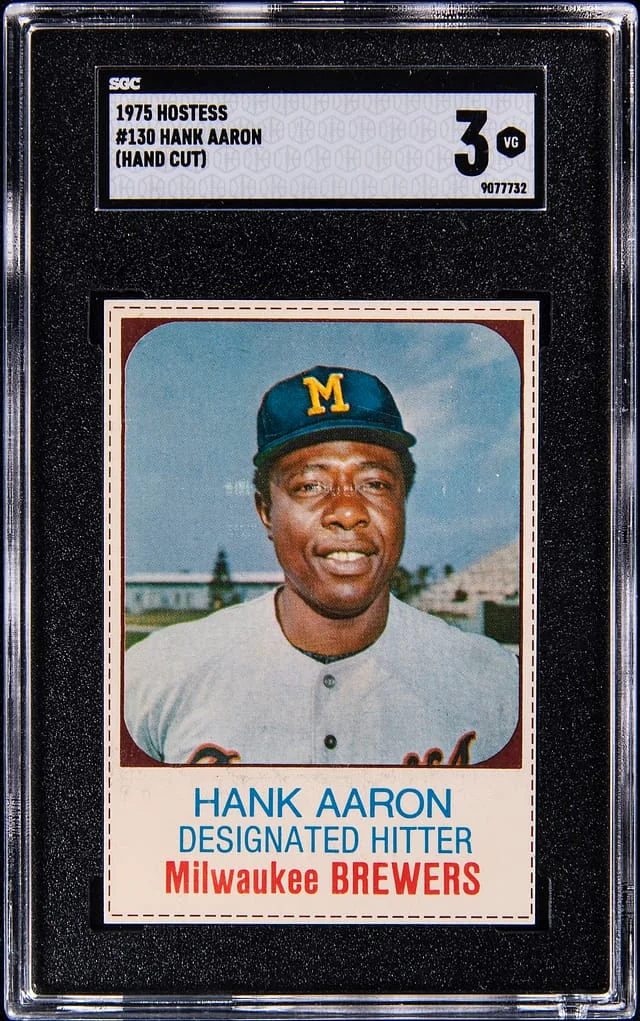 1975 Hostess Hank Aaron, Hand Cut #130 card image