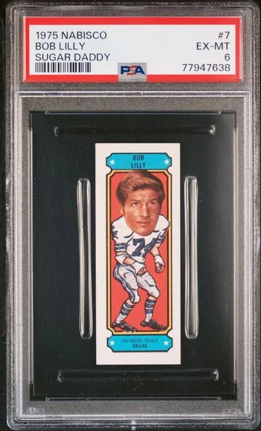 1975 Nabisco Sugar Daddy Bob Lilly #7 card image