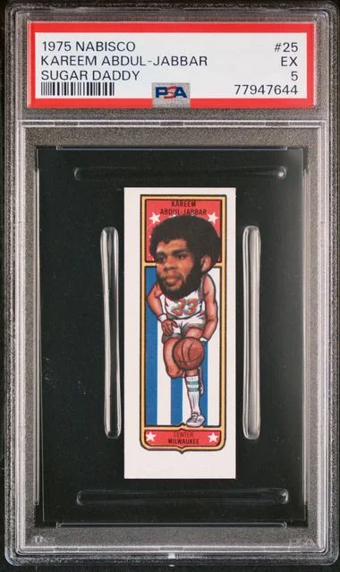1975 Nabisco Sugar Daddy Kareem Abdul-Jabbar #25 card image