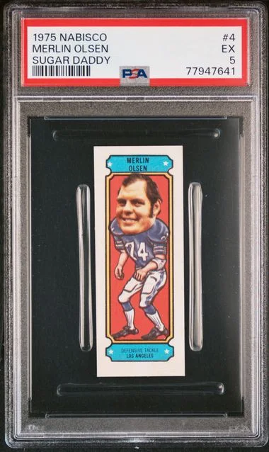 1975 Nabisco Sugar Daddy Merlin Olsen #4 card image