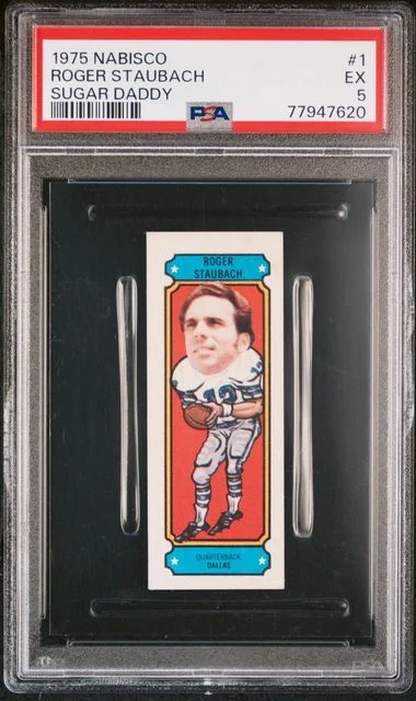 1975 Nabisco Sugar Daddy Roger Staubach #1 card image