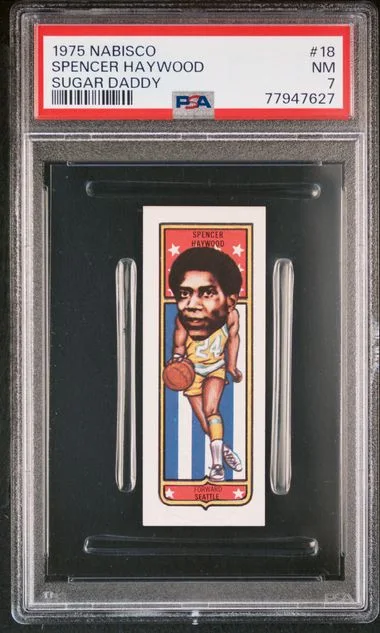 1975 Nabisco Sugar Daddy Spencer Haywood #18 card image
