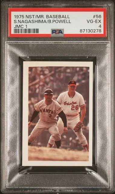 1975 Nst/Mr. Baseball JMC1 Boog Powell/Shigeo Nagashima #56 card image