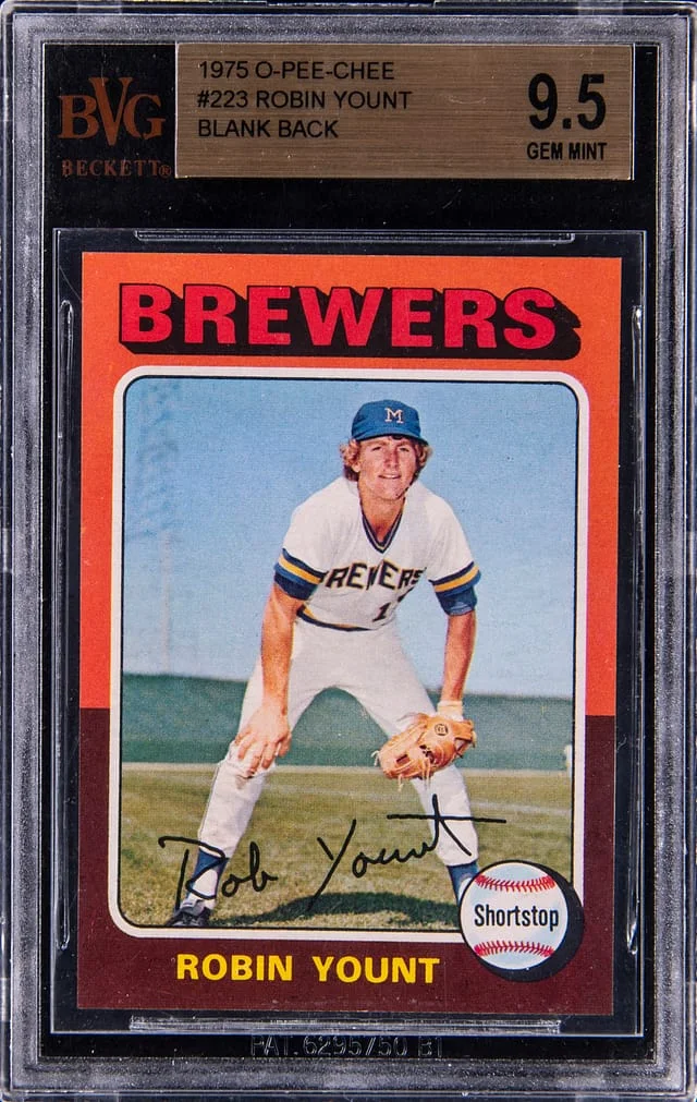 1975 O-Pee-Chee Robin Yount, Blank Back #223 card image