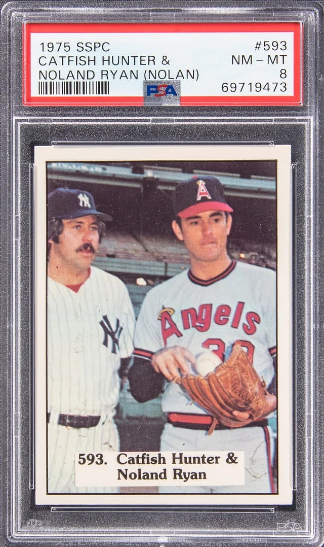 1975 SSPC Catfish Hunter/Nolan (Noland) Ryan #593 card image