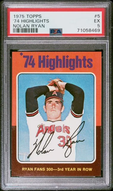 1975 Topps '74 Highlights Nolan Ryan #5 card image