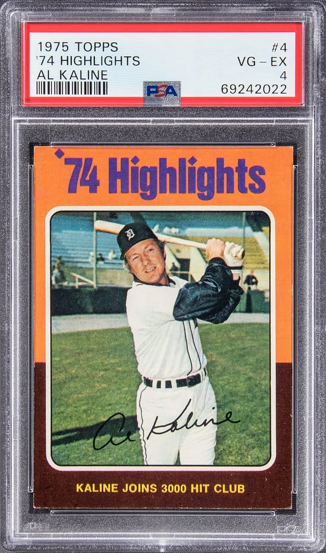 1975 Topps '74 Highlights Al Kaline #4 card image