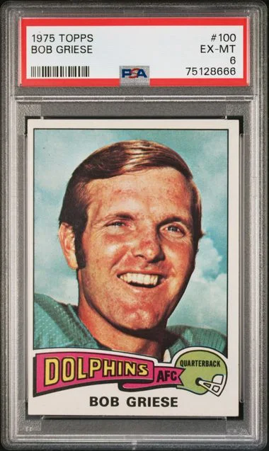 1975 Topps Bob Griese #100 card image