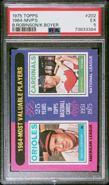 1975 Topps Brooks Robinson/Ken Boyer 1964 MVPs #202 card image