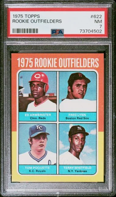 1975 Topps ED.Armbrister/F.Lynn/T.Poquette/T.Whitfield Outfielders #622 card image