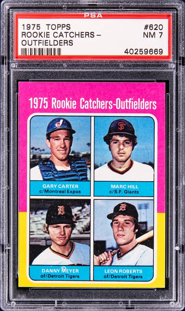 1975 Topps Gary Carter/Marc Hill/Danny Meyer/Leon Roberts Catchers/Outfielders #620 card image