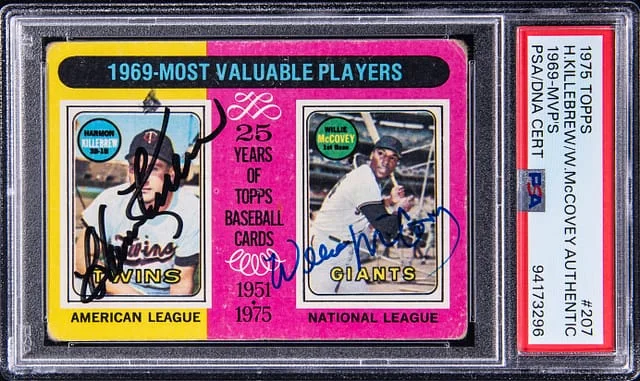 1975 Topps Harmon Killebrew/Willie McCovey 1969 MVPs #207 card image
