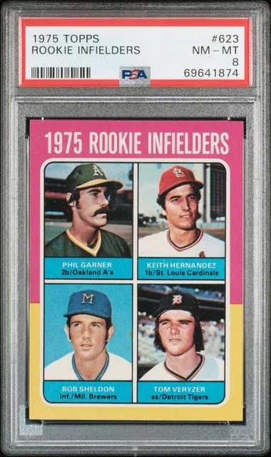 1975 Topps Keith Hernandez/Phil Garner/Bob Sheldon/Tom Veryzer Infielders #623 card image