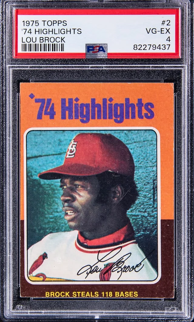 1975 Topps Lou Brock #2 card image