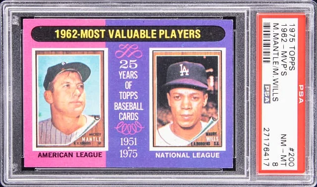 1975 Topps Mantle/Wills 1962 MVP's #200 card image