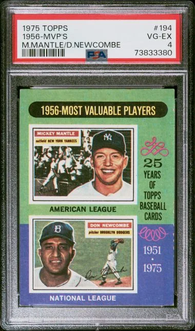 1975 Topps Mickey Mantle/Don Newcombe 1956 MVPs #194 card image