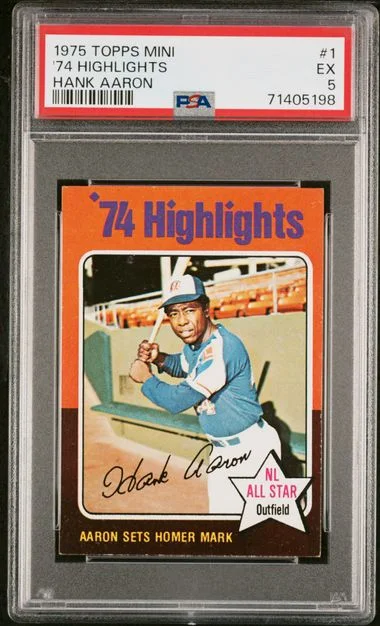 1975 Topps Mini '74 Highlights Hank Aaron #1 #no-number card image